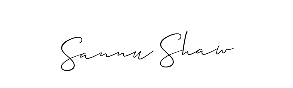 Make a beautiful signature design for name Sannu Shaw. With this signature (Allison_Script) style, you can create a handwritten signature for free. Sannu Shaw signature style 2 images and pictures png