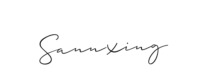 Create a beautiful signature design for name Sannxing. With this signature (Allison_Script) fonts, you can make a handwritten signature for free. Sannxing signature style 2 images and pictures png