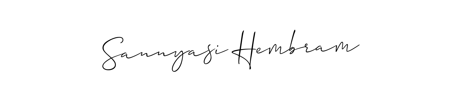 How to make Sannyasi Hembram name signature. Use Allison_Script style for creating short signs online. This is the latest handwritten sign. Sannyasi Hembram signature style 2 images and pictures png