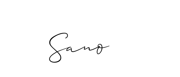 Make a beautiful signature design for name Sano   . With this signature (Allison_Script) style, you can create a handwritten signature for free. Sano    signature style 2 images and pictures png