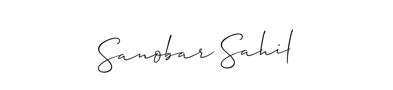Also we have Sanobar Sahil name is the best signature style. Create professional handwritten signature collection using Allison_Script autograph style. Sanobar Sahil signature style 2 images and pictures png