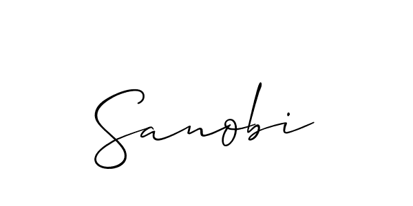 Make a beautiful signature design for name Sanobi. With this signature (Allison_Script) style, you can create a handwritten signature for free. Sanobi signature style 2 images and pictures png
