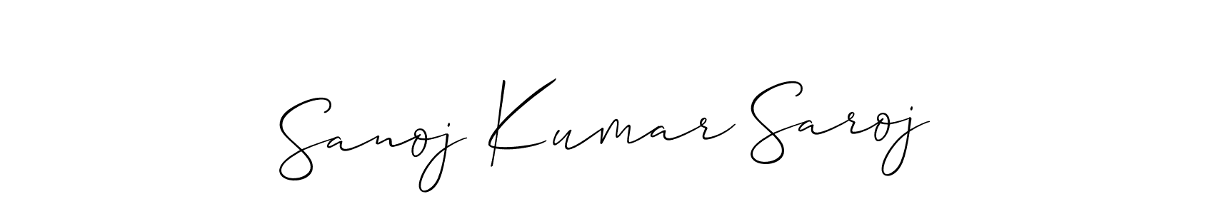 You should practise on your own different ways (Allison_Script) to write your name (Sanoj Kumar Saroj) in signature. don't let someone else do it for you. Sanoj Kumar Saroj signature style 2 images and pictures png