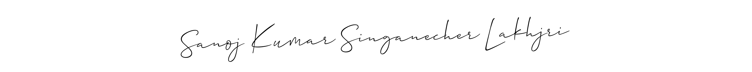 Make a beautiful signature design for name Sanoj Kumar Singanecher Lakhjri. With this signature (Allison_Script) style, you can create a handwritten signature for free. Sanoj Kumar Singanecher Lakhjri signature style 2 images and pictures png