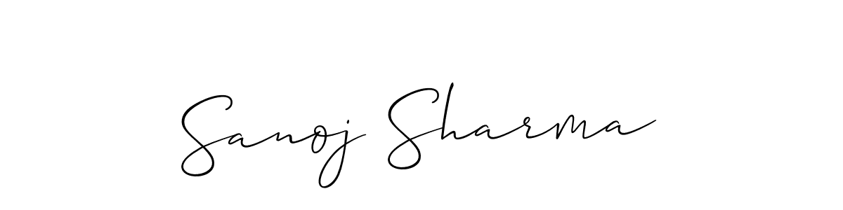 Design your own signature with our free online signature maker. With this signature software, you can create a handwritten (Allison_Script) signature for name Sanoj Sharma. Sanoj Sharma signature style 2 images and pictures png