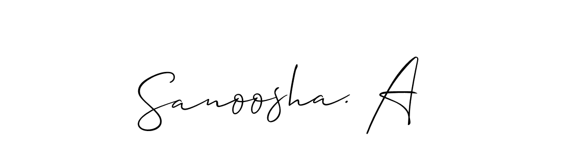 Also You can easily find your signature by using the search form. We will create Sanoosha. A name handwritten signature images for you free of cost using Allison_Script sign style. Sanoosha. A signature style 2 images and pictures png