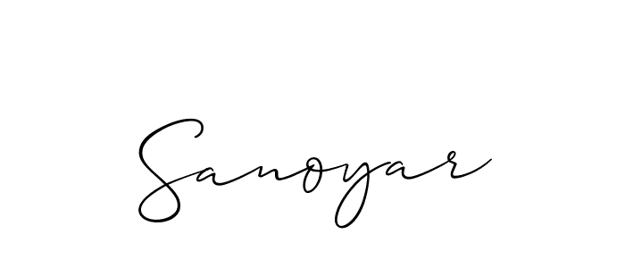 Make a short Sanoyar signature style. Manage your documents anywhere anytime using Allison_Script. Create and add eSignatures, submit forms, share and send files easily. Sanoyar signature style 2 images and pictures png