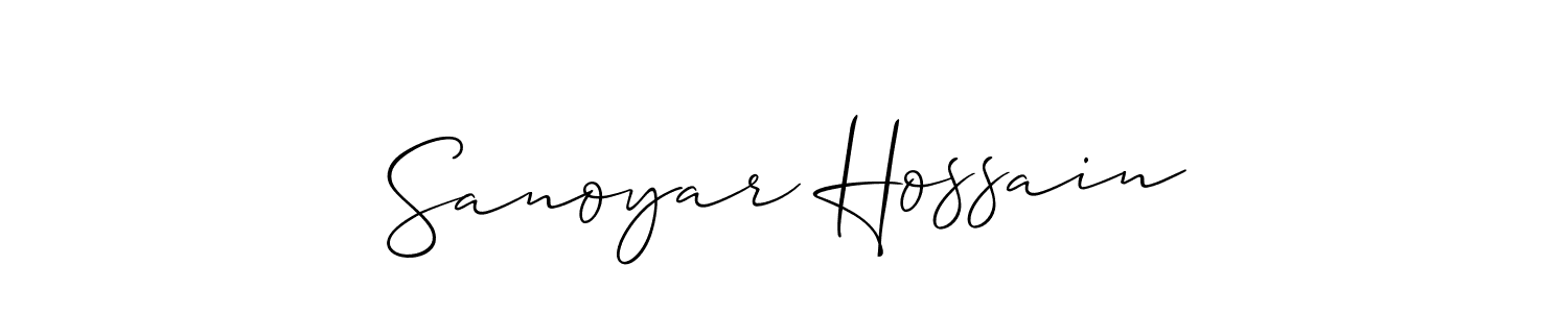 It looks lik you need a new signature style for name Sanoyar Hossain. Design unique handwritten (Allison_Script) signature with our free signature maker in just a few clicks. Sanoyar Hossain signature style 2 images and pictures png