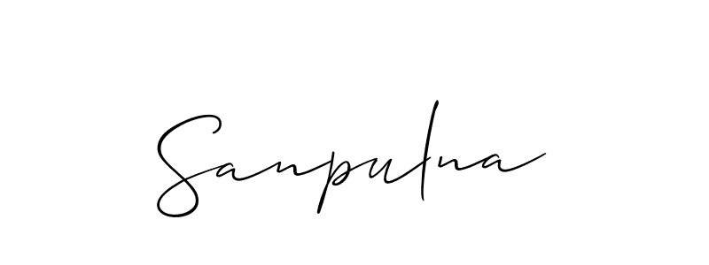 How to make Sanpulna name signature. Use Allison_Script style for creating short signs online. This is the latest handwritten sign. Sanpulna signature style 2 images and pictures png