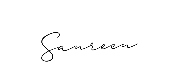 Sanreen stylish signature style. Best Handwritten Sign (Allison_Script) for my name. Handwritten Signature Collection Ideas for my name Sanreen. Sanreen signature style 2 images and pictures png