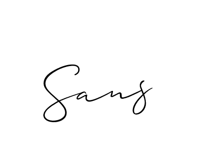 Make a beautiful signature design for name Sans. With this signature (Allison_Script) style, you can create a handwritten signature for free. Sans signature style 2 images and pictures png