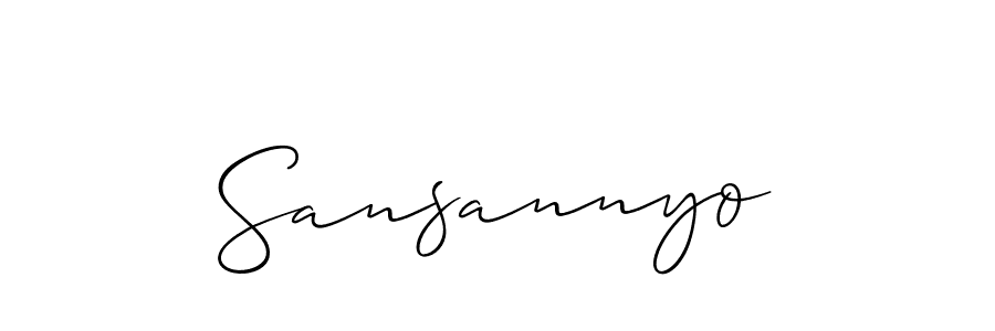 Design your own signature with our free online signature maker. With this signature software, you can create a handwritten (Allison_Script) signature for name Sansannyo. Sansannyo signature style 2 images and pictures png