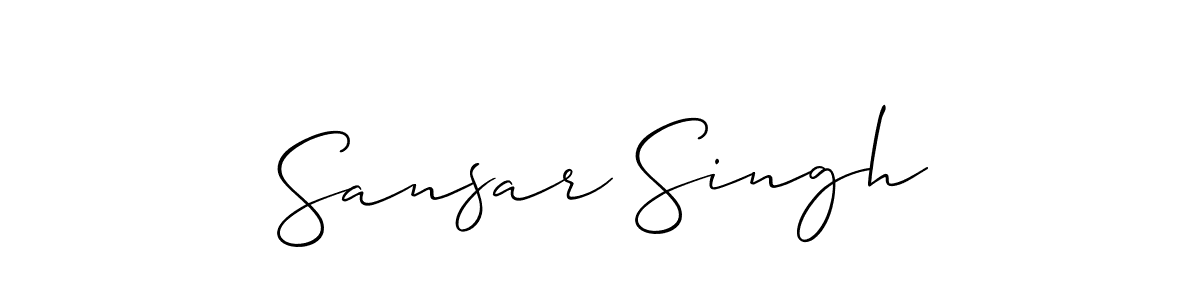 How to make Sansar Singh signature? Allison_Script is a professional autograph style. Create handwritten signature for Sansar Singh name. Sansar Singh signature style 2 images and pictures png