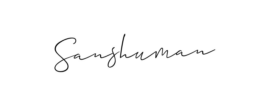 Make a beautiful signature design for name Sanshuman. With this signature (Allison_Script) style, you can create a handwritten signature for free. Sanshuman signature style 2 images and pictures png