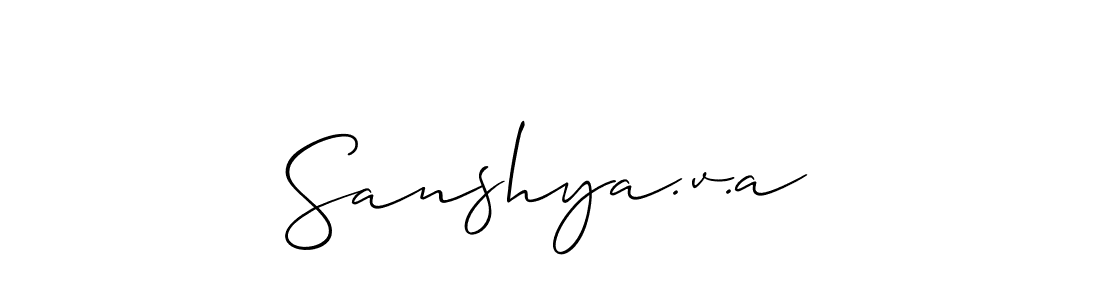 Best and Professional Signature Style for Sanshya.v.a. Allison_Script Best Signature Style Collection. Sanshya.v.a signature style 2 images and pictures png