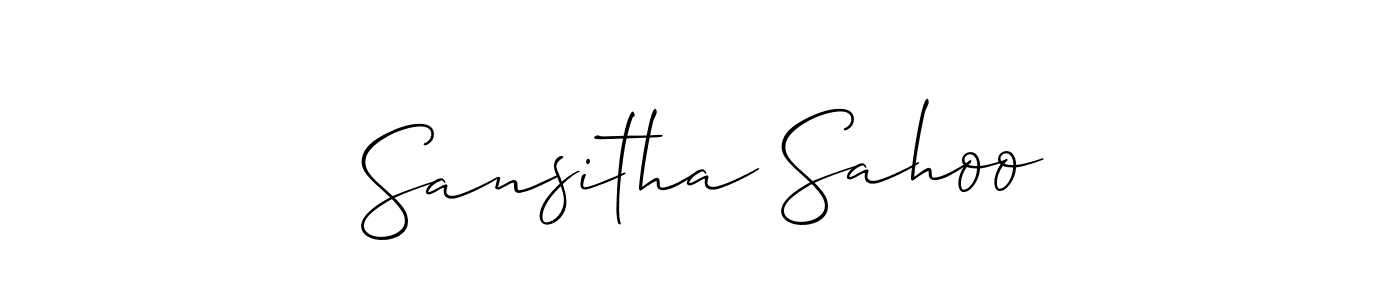 Also You can easily find your signature by using the search form. We will create Sansitha Sahoo name handwritten signature images for you free of cost using Allison_Script sign style. Sansitha Sahoo signature style 2 images and pictures png