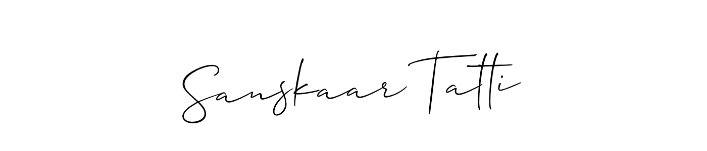 See photos of Sanskaar Tatti official signature by Spectra . Check more albums & portfolios. Read reviews & check more about Allison_Script font. Sanskaar Tatti signature style 2 images and pictures png