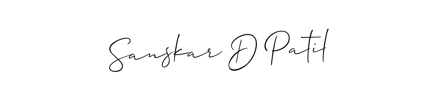 How to make Sanskar D Patil signature? Allison_Script is a professional autograph style. Create handwritten signature for Sanskar D Patil name. Sanskar D Patil signature style 2 images and pictures png