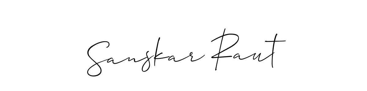 You should practise on your own different ways (Allison_Script) to write your name (Sanskar Raut) in signature. don't let someone else do it for you. Sanskar Raut signature style 2 images and pictures png
