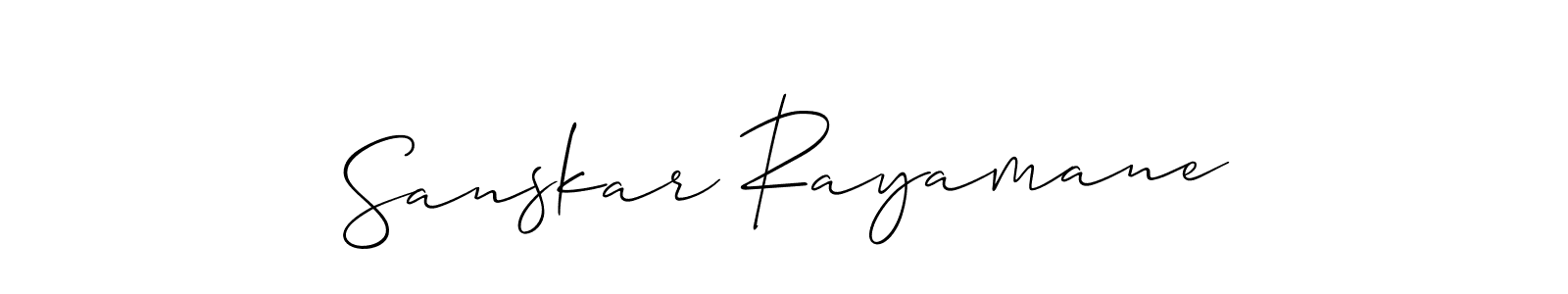 Use a signature maker to create a handwritten signature online. With this signature software, you can design (Allison_Script) your own signature for name Sanskar Rayamane. Sanskar Rayamane signature style 2 images and pictures png