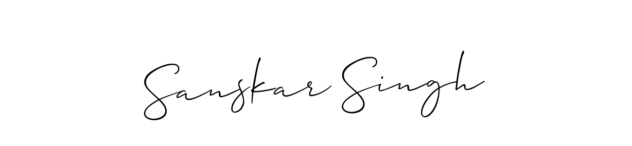 Also You can easily find your signature by using the search form. We will create Sanskar Singh name handwritten signature images for you free of cost using Allison_Script sign style. Sanskar Singh signature style 2 images and pictures png