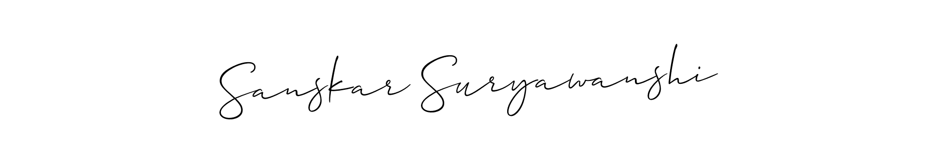 Allison_Script is a professional signature style that is perfect for those who want to add a touch of class to their signature. It is also a great choice for those who want to make their signature more unique. Get Sanskar Suryawanshi name to fancy signature for free. Sanskar Suryawanshi signature style 2 images and pictures png