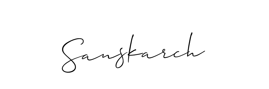 The best way (Allison_Script) to make a short signature is to pick only two or three words in your name. The name Sanskarch include a total of six letters. For converting this name. Sanskarch signature style 2 images and pictures png