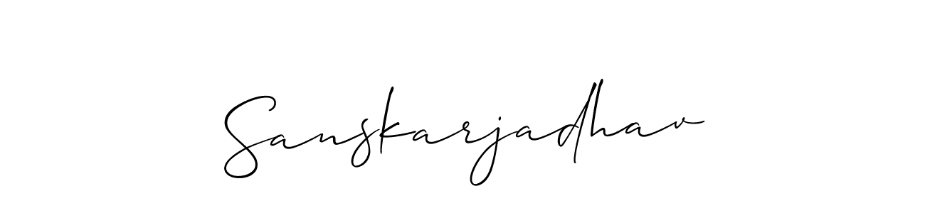 Also we have Sanskarjadhav name is the best signature style. Create professional handwritten signature collection using Allison_Script autograph style. Sanskarjadhav signature style 2 images and pictures png