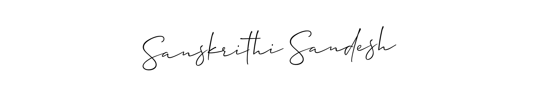 You should practise on your own different ways (Allison_Script) to write your name (Sanskrithi Sandesh) in signature. don't let someone else do it for you. Sanskrithi Sandesh signature style 2 images and pictures png