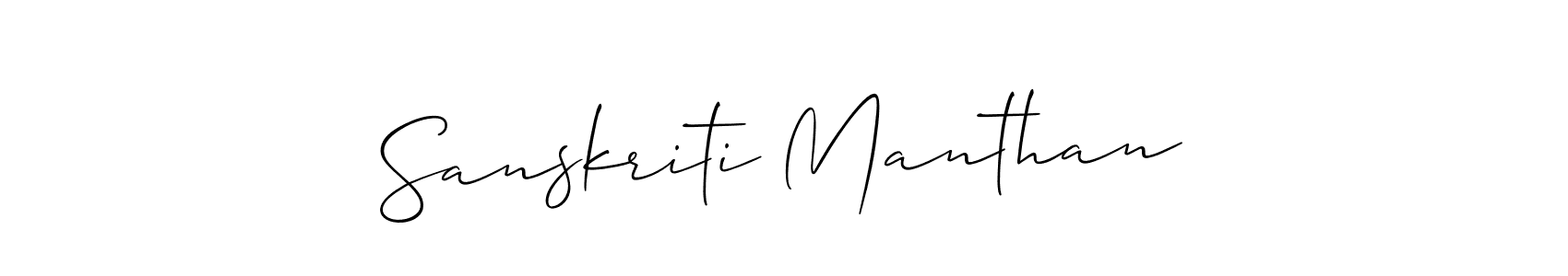 How to make Sanskriti Manthan signature? Allison_Script is a professional autograph style. Create handwritten signature for Sanskriti Manthan name. Sanskriti Manthan signature style 2 images and pictures png