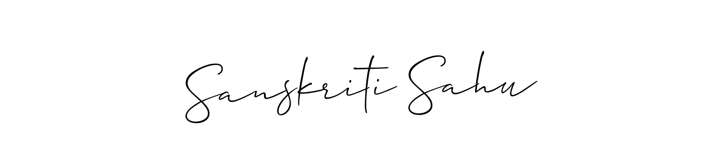 Design your own signature with our free online signature maker. With this signature software, you can create a handwritten (Allison_Script) signature for name Sanskriti Sahu. Sanskriti Sahu signature style 2 images and pictures png