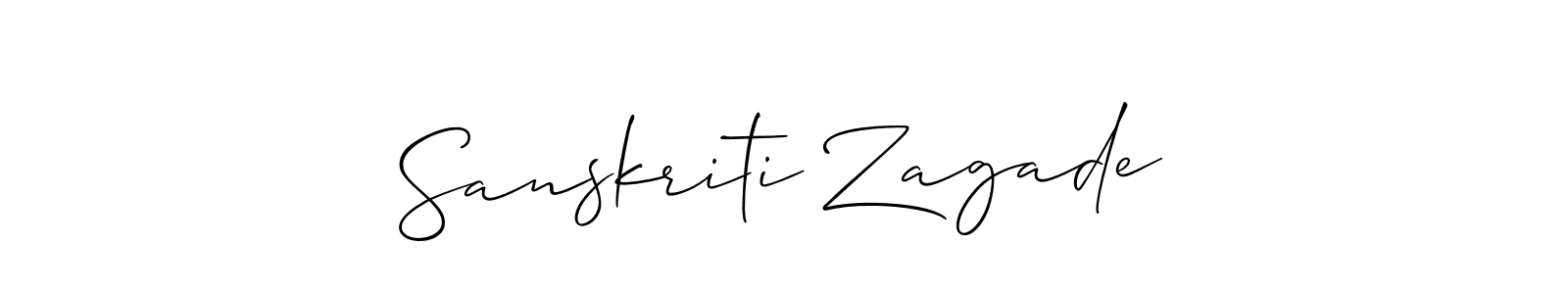 Design your own signature with our free online signature maker. With this signature software, you can create a handwritten (Allison_Script) signature for name Sanskriti Zagade. Sanskriti Zagade signature style 2 images and pictures png