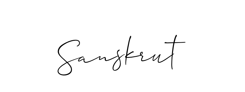 Use a signature maker to create a handwritten signature online. With this signature software, you can design (Allison_Script) your own signature for name Sanskrut. Sanskrut signature style 2 images and pictures png