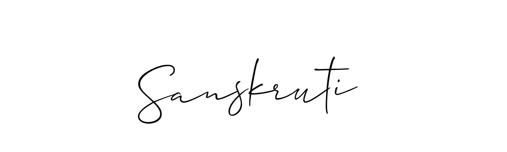 How to make Sanskruti  signature? Allison_Script is a professional autograph style. Create handwritten signature for Sanskruti  name. Sanskruti  signature style 2 images and pictures png