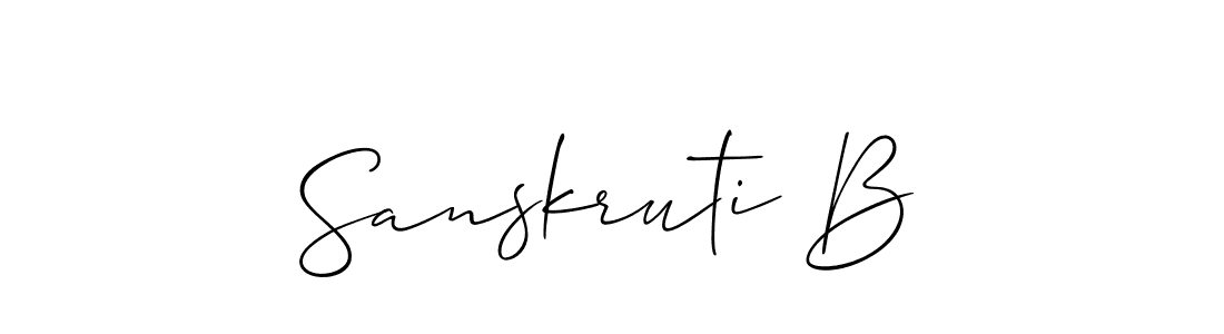 Create a beautiful signature design for name Sanskruti B. With this signature (Allison_Script) fonts, you can make a handwritten signature for free. Sanskruti B signature style 2 images and pictures png