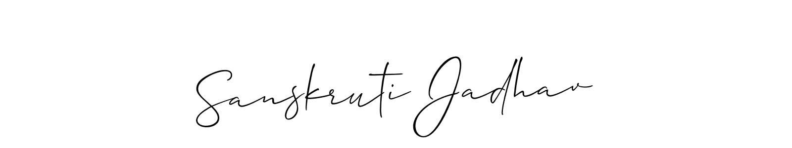 Design your own signature with our free online signature maker. With this signature software, you can create a handwritten (Allison_Script) signature for name Sanskruti Jadhav. Sanskruti Jadhav signature style 2 images and pictures png