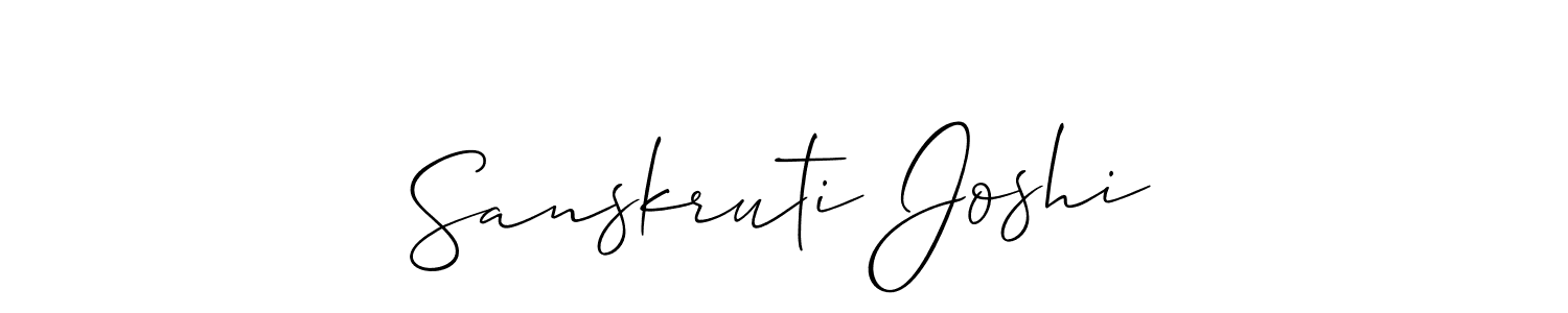 Sanskruti Joshi stylish signature style. Best Handwritten Sign (Allison_Script) for my name. Handwritten Signature Collection Ideas for my name Sanskruti Joshi. Sanskruti Joshi signature style 2 images and pictures png