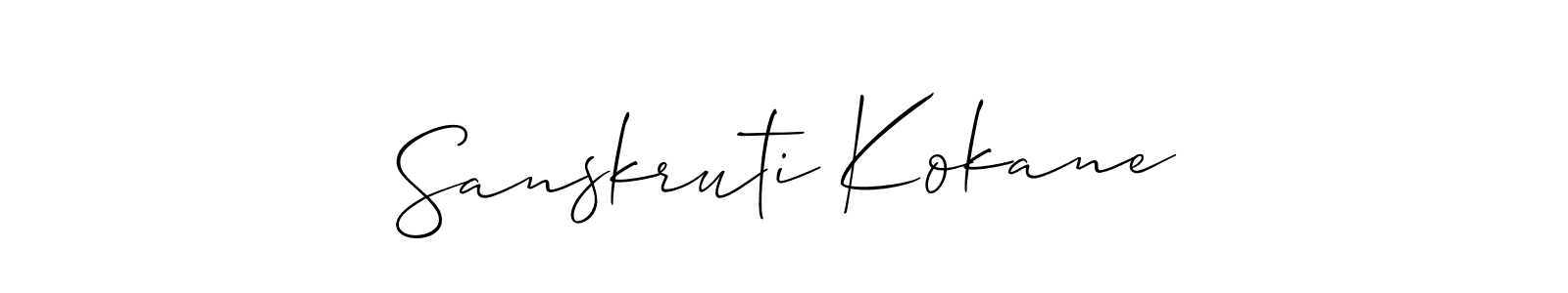 Make a short Sanskruti Kokane signature style. Manage your documents anywhere anytime using Allison_Script. Create and add eSignatures, submit forms, share and send files easily. Sanskruti Kokane signature style 2 images and pictures png