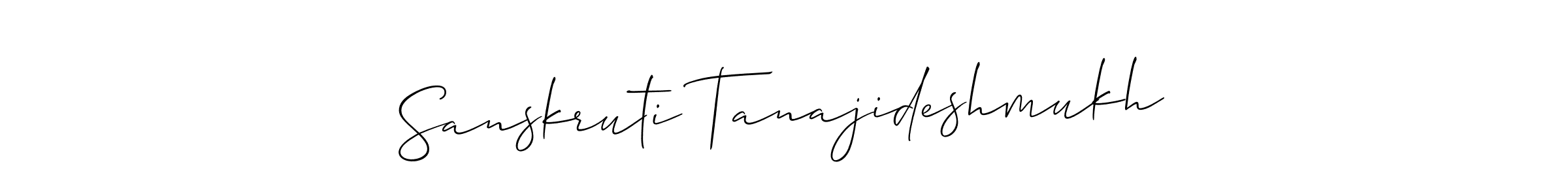 Create a beautiful signature design for name Sanskruti Tanajideshmukh. With this signature (Allison_Script) fonts, you can make a handwritten signature for free. Sanskruti Tanajideshmukh signature style 2 images and pictures png