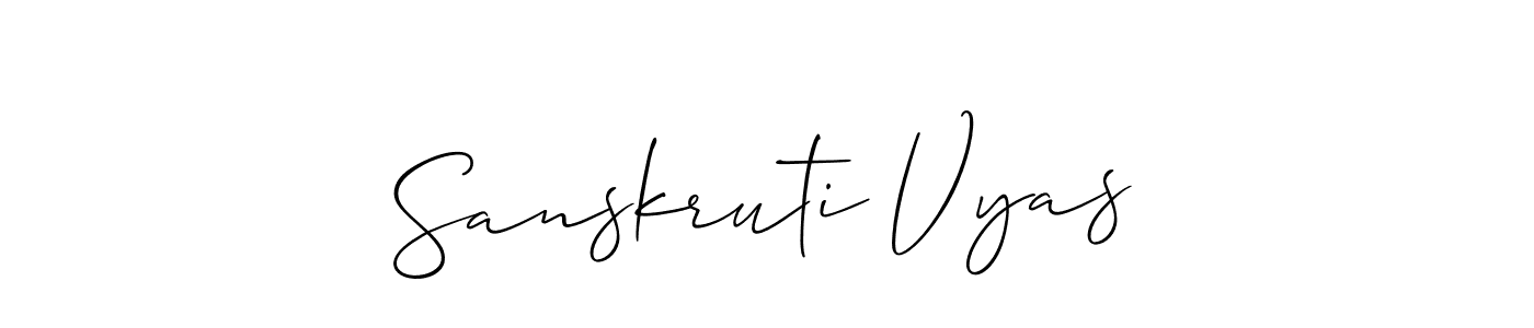 This is the best signature style for the Sanskruti Vyas name. Also you like these signature font (Allison_Script). Mix name signature. Sanskruti Vyas signature style 2 images and pictures png