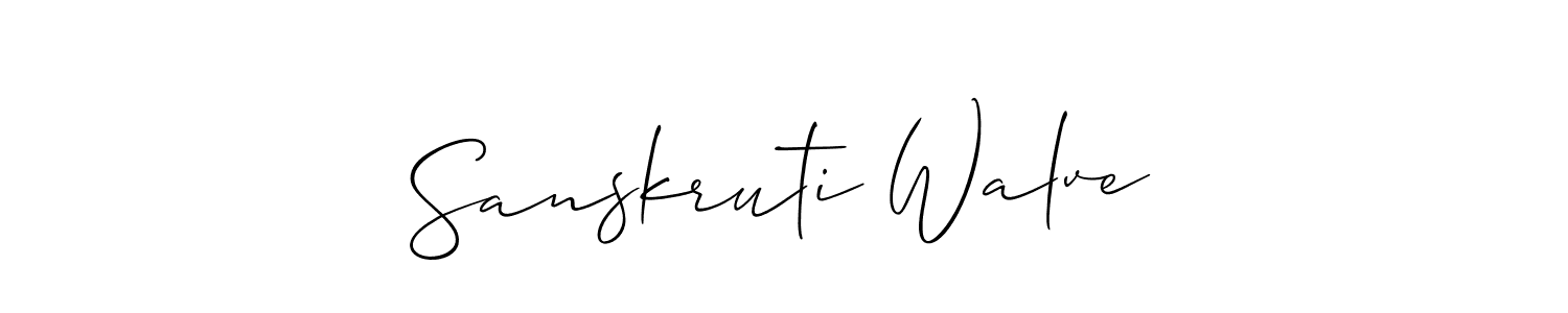 Make a short Sanskruti Walve signature style. Manage your documents anywhere anytime using Allison_Script. Create and add eSignatures, submit forms, share and send files easily. Sanskruti Walve signature style 2 images and pictures png