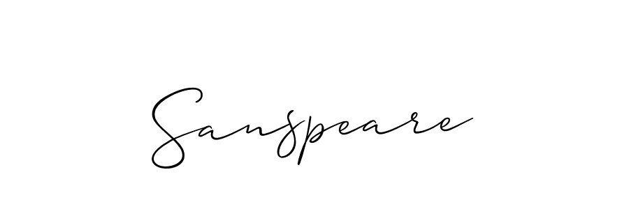 Also You can easily find your signature by using the search form. We will create Sanspeare name handwritten signature images for you free of cost using Allison_Script sign style. Sanspeare signature style 2 images and pictures png