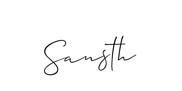 The best way (Allison_Script) to make a short signature is to pick only two or three words in your name. The name Sansth include a total of six letters. For converting this name. Sansth signature style 2 images and pictures png