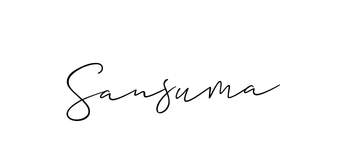 Design your own signature with our free online signature maker. With this signature software, you can create a handwritten (Allison_Script) signature for name Sansuma. Sansuma signature style 2 images and pictures png