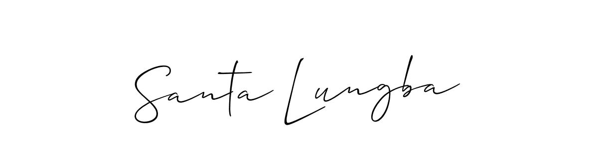 Make a beautiful signature design for name Santa Lungba. With this signature (Allison_Script) style, you can create a handwritten signature for free. Santa Lungba signature style 2 images and pictures png