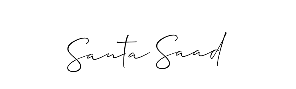 Create a beautiful signature design for name Santa Saad. With this signature (Allison_Script) fonts, you can make a handwritten signature for free. Santa Saad signature style 2 images and pictures png