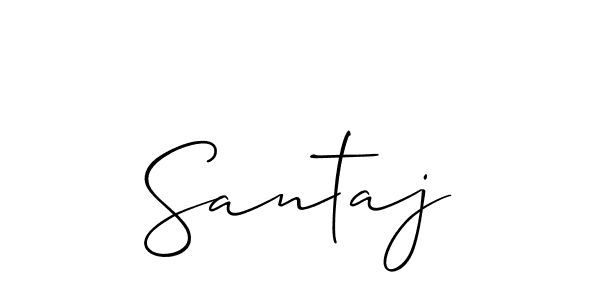 Allison_Script is a professional signature style that is perfect for those who want to add a touch of class to their signature. It is also a great choice for those who want to make their signature more unique. Get Santaj name to fancy signature for free. Santaj signature style 2 images and pictures png