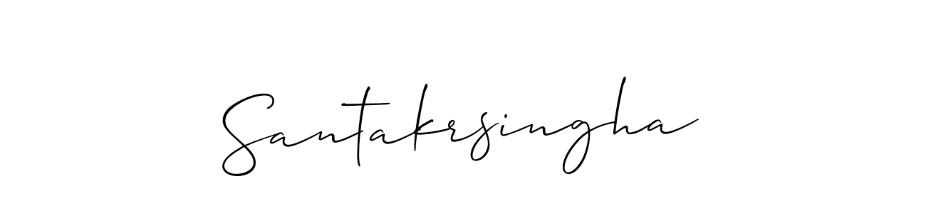 The best way (Allison_Script) to make a short signature is to pick only two or three words in your name. The name Santakrsingha include a total of six letters. For converting this name. Santakrsingha signature style 2 images and pictures png