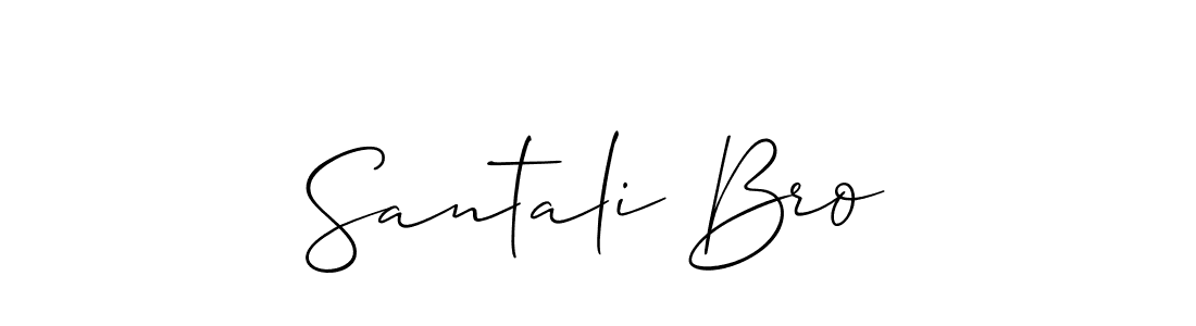 You should practise on your own different ways (Allison_Script) to write your name (Santali Bro) in signature. don't let someone else do it for you. Santali Bro signature style 2 images and pictures png