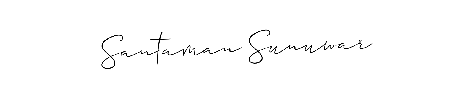 Make a beautiful signature design for name Santaman Sunuwar. With this signature (Allison_Script) style, you can create a handwritten signature for free. Santaman Sunuwar signature style 2 images and pictures png
